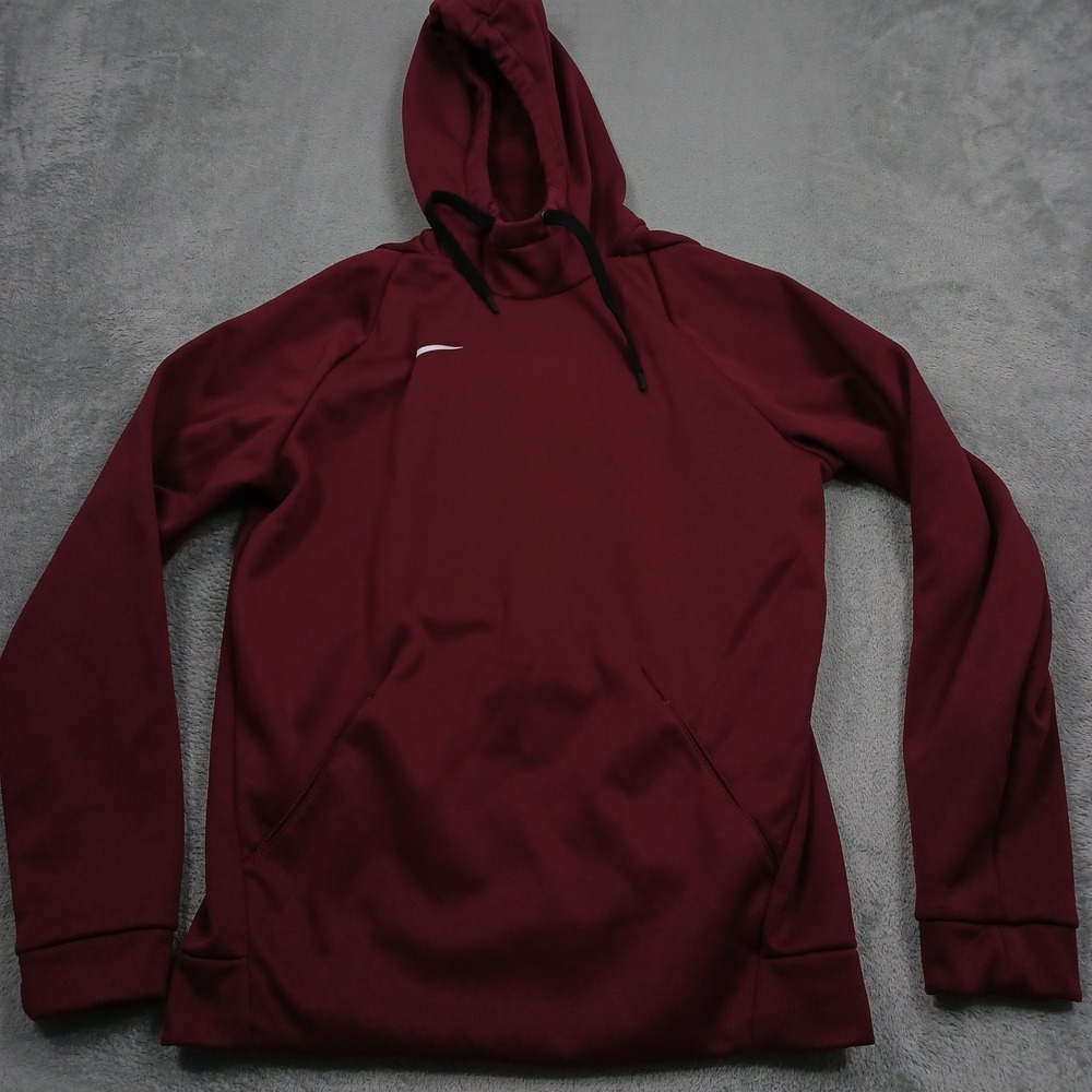 Nike Sweater Mens Small Red Pullover Activewear Hoodie Casual Logo Fleece